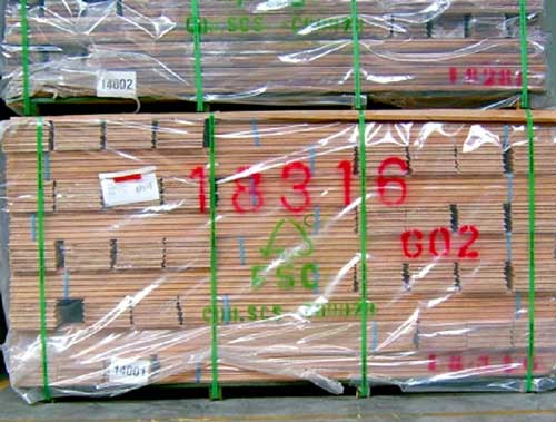 Cliquer pour fermer la fentre -  Palette de parquets en bois exotique prete a partir